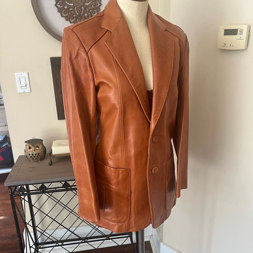 Wilsons Leather Vintage Tan Blazer - Picture 9 of 15